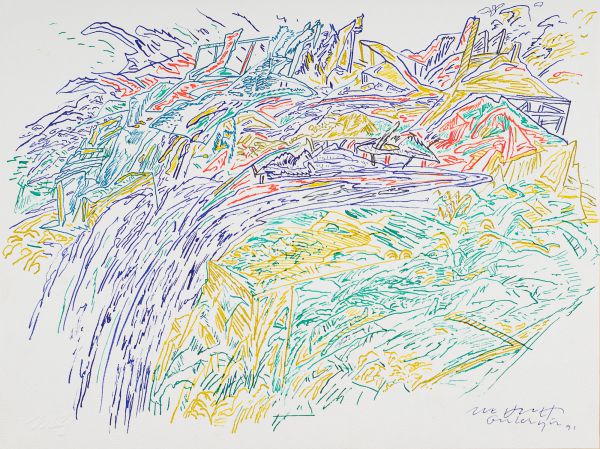 
                  Untitled, 1991, Ecoline on paper, 30 x 40 cm        