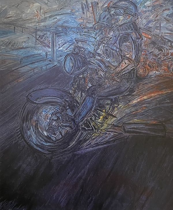 
                  Motard I, 1993, Oil on canvas, 162 x 130 cm        