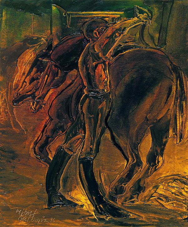 
                  Before Riding, 1996, Oil on canvas, 60 x 50 cm        
