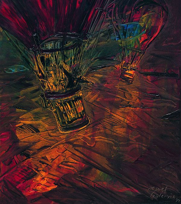 
                  In the Balloon, 1996, Oil on canvas, 70 x 60 cm        