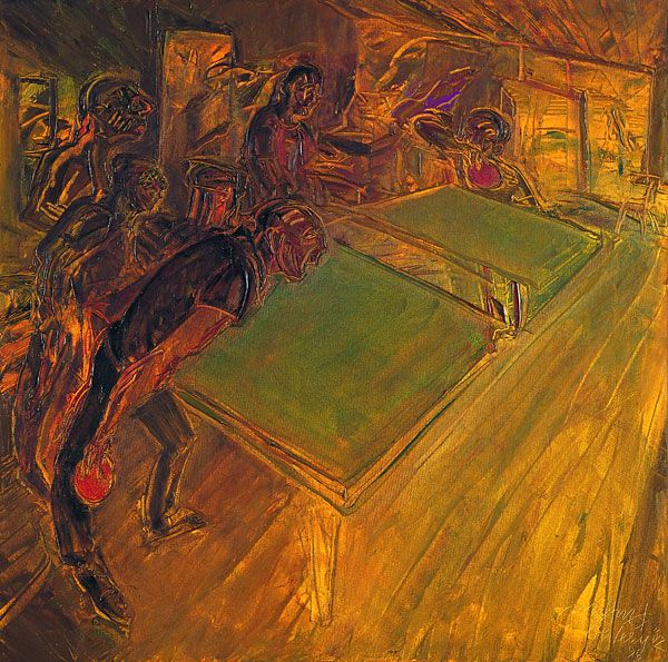 
                  Tournament, 1996, Oil on canvas, 90 x 90 cm        