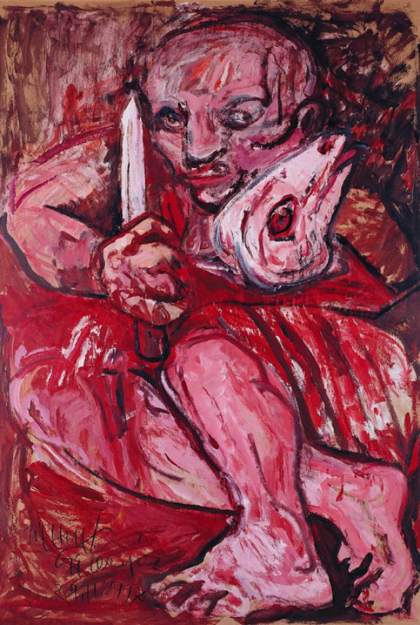 
                  Victim, 1997, Acrylic on maruflage craft paper, 220 x 129 cm        