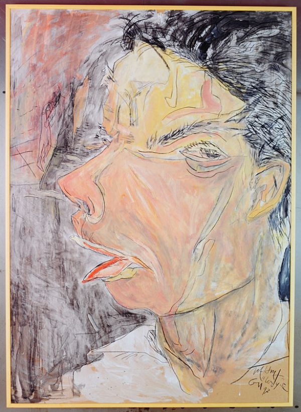 
                  Portrait V, 1997, Acrylic on maruflage craft paper, 220 x 129 cm        