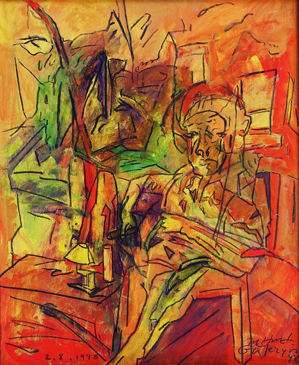 
                  Mr., 1998, Acrylic on maruflage craft paper, 85 x 68 cm        