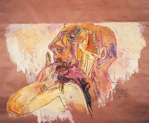 
                  The Convalescent, 1998, Acrylic on craft paper, 170 x 200 cm        