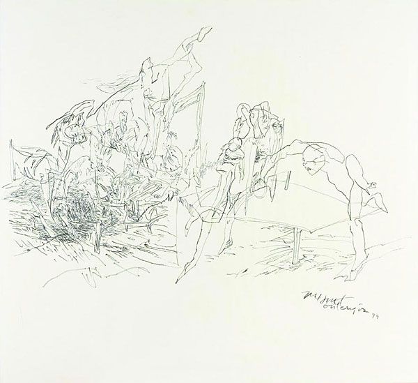 
                  Ping Pong, 1999, Pencil on Molding Paper, 137 x 152 cm        