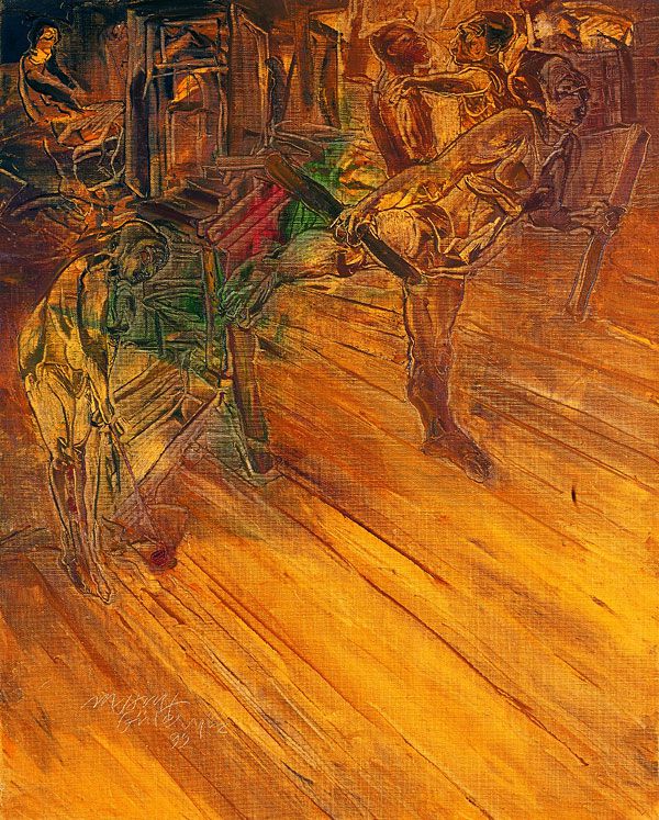 
                  The Gym, 1999, Oil on canvas, 69 x 55 cm        