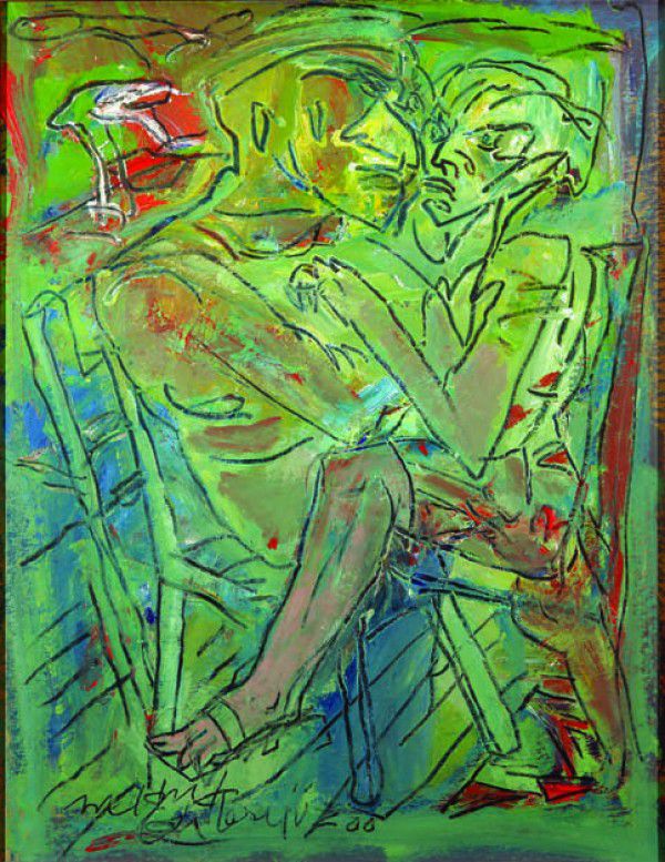 
                  Untitled, 2000, Acrylic on maruflage craft paper, 78 x 60 cm        