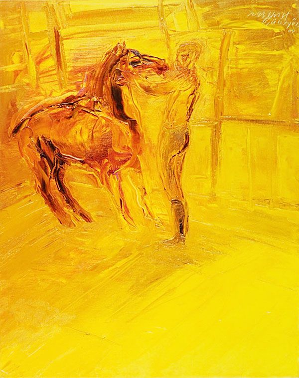 
                  Getting Ready To Ride 2, 2000, Oil on canvas, 70 x 65 cm        