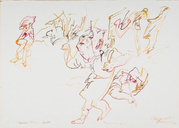 
                  Büyükhusun Asos , July 2001, 2001, Ecoline on paper, 37,5 x 52 cm        