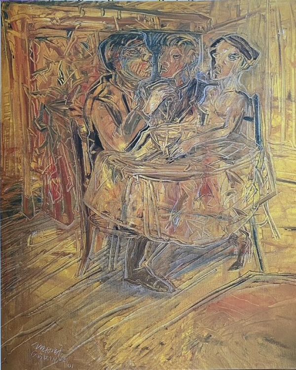 
                  Eye to Eye, 2001, Oil on canvas, 70 x 56 cm        