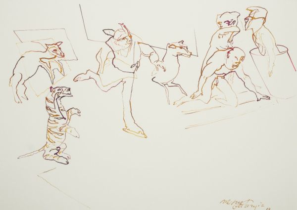 
                  Untitled, 2002, Ecoline on paper, 56 x 76 cm        