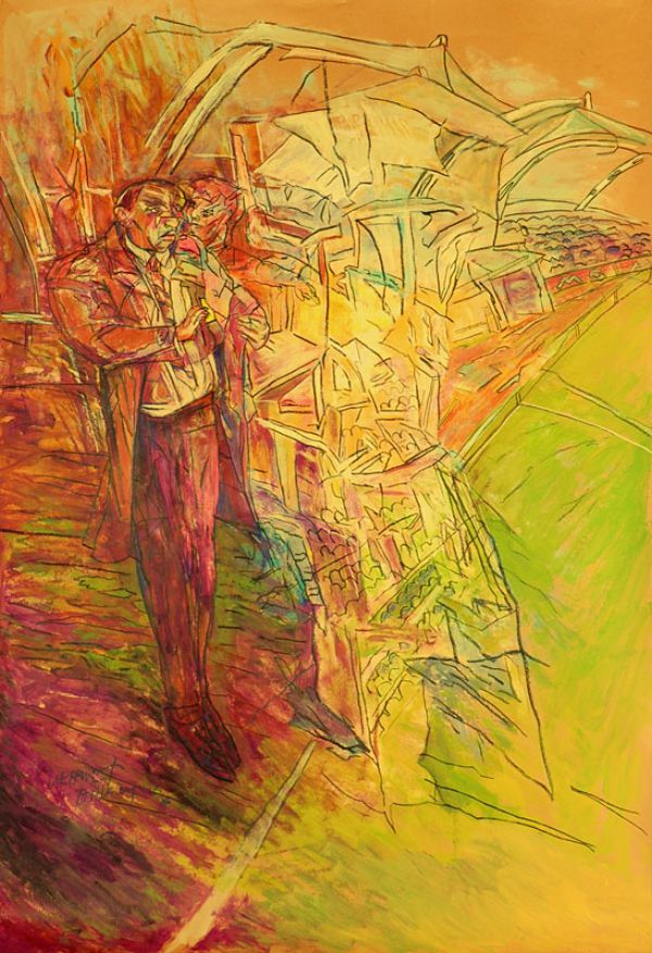 
                  Technical Director, 2004, Acrylic on maruflage craft paper, 198 x 138 cm        