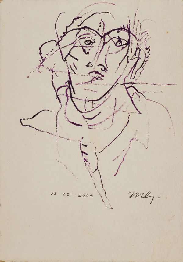 
                  18 February 2004, 2004, Ecoline on paper, 29,5 x 21 cm        