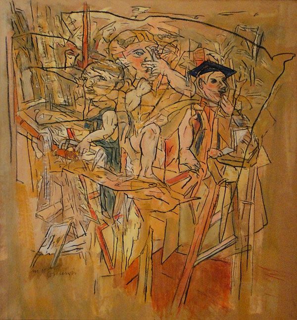 
                  Akademic Day, 2005, Mixed media on paper, 97 x 91 cm        