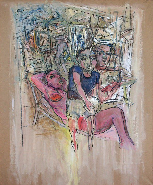 
                  New Ball, 2005, Acrylic on maruflage craft paper, 115 x 94 cm        