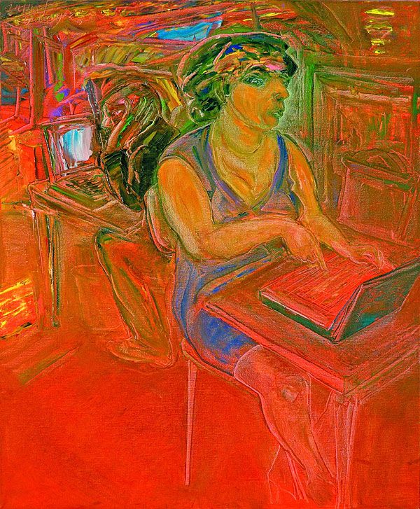 
                  Let's Chat Anyway, 2005, Oil on canvas, 73 x 60 cm        