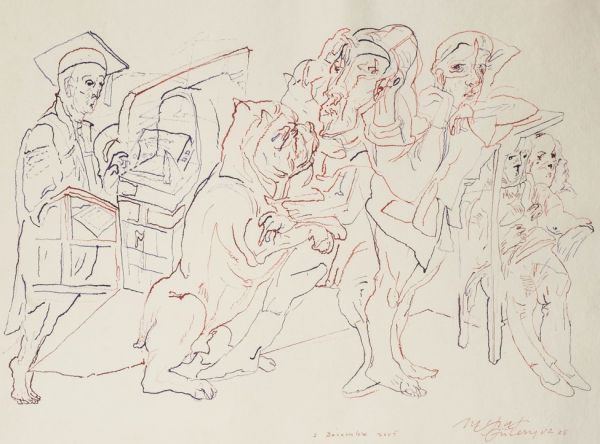 
                  2 December 2005, 2005, Ecoline on paper, 50,5 x 69 cm        