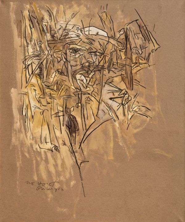 
                  Secret Portrait I, 2005, Mixed media on marouflage craft paper, 115 x 94 cm        