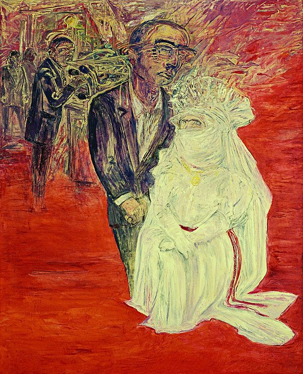 
                  On One Pillow, 2006, Oil on canvas, 162 x 130 cm        