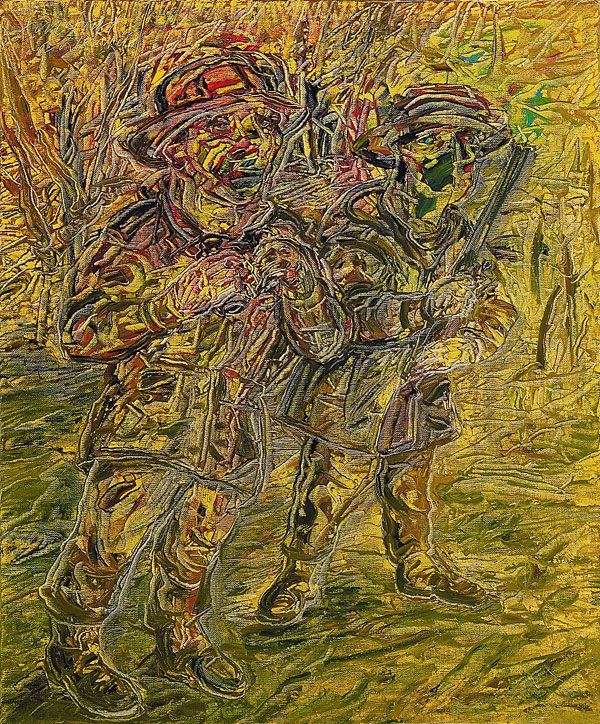 
                  Hunters, 2006, Oil on canvas, 65 x 54 cm        