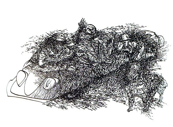 
                  Sus! Ur - Luk, 2007, Drawing on paper, 150 x 179 cm        