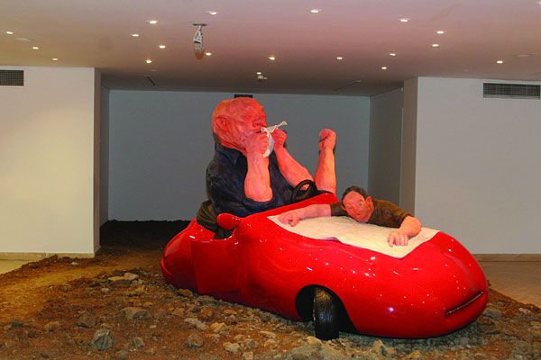 
                  Race Car, 2007, Polyester, mixed media, 375 x 210 cm        
