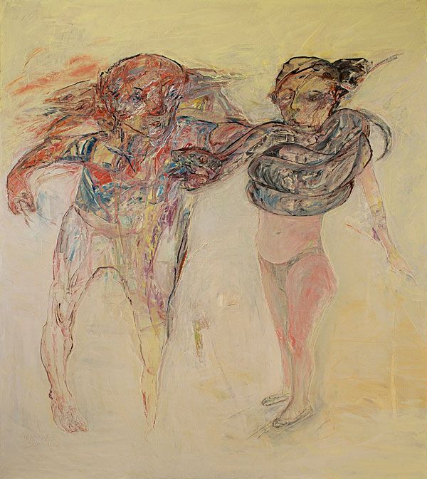
                  He's jealous of you, 2009, Oil on canvas, 200 x 180 cm        