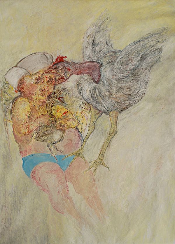 
                  Unknowingly, 2009, Oil on canvas, 250 x 180 cm        