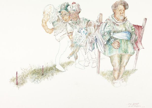 
                  Antrakt, 2013, Ecoline on paper, 57 x 77 cm        