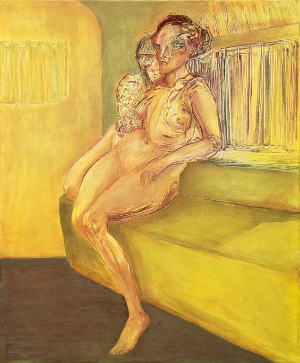 
                  Girl On Girl, 2015, Oil on canvas, 73 x 60 cm        