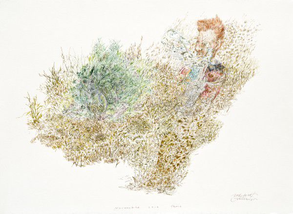 
                  Outdoor, 2016, Ecoline on paper, 56 x 76 cm        