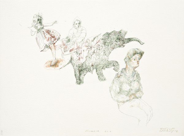 
                  Wait a Little, 2016, Ecoline on paper, 57 x 77 cm        