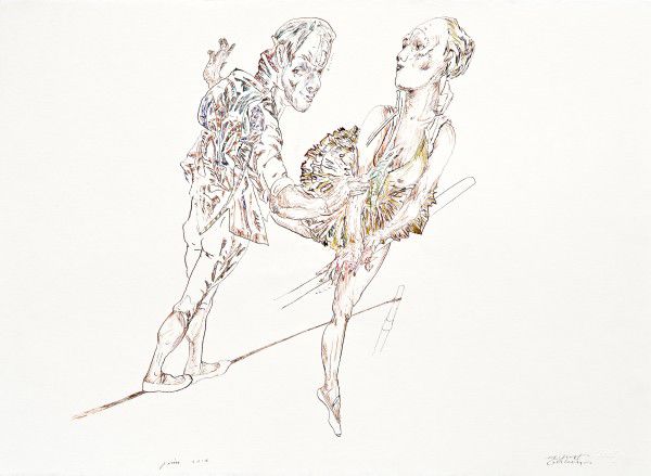 
                  Rope, 2016, Ecoline on paper, 56 x 76 cm        