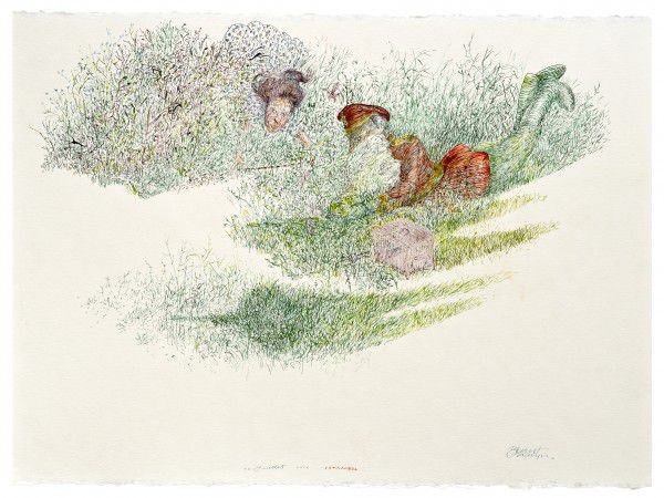 
                  Grass, 2016, Ecoline on paper, 56 x 76 cm        