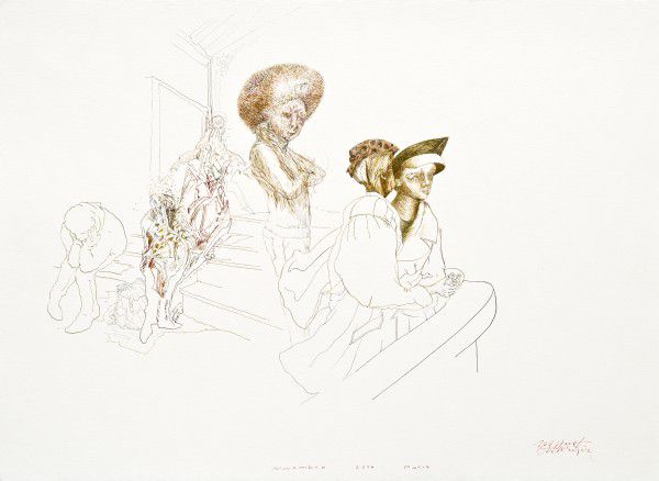 
                  Balcony, 2016, Ecoline on paper, 56 x 76 cm        