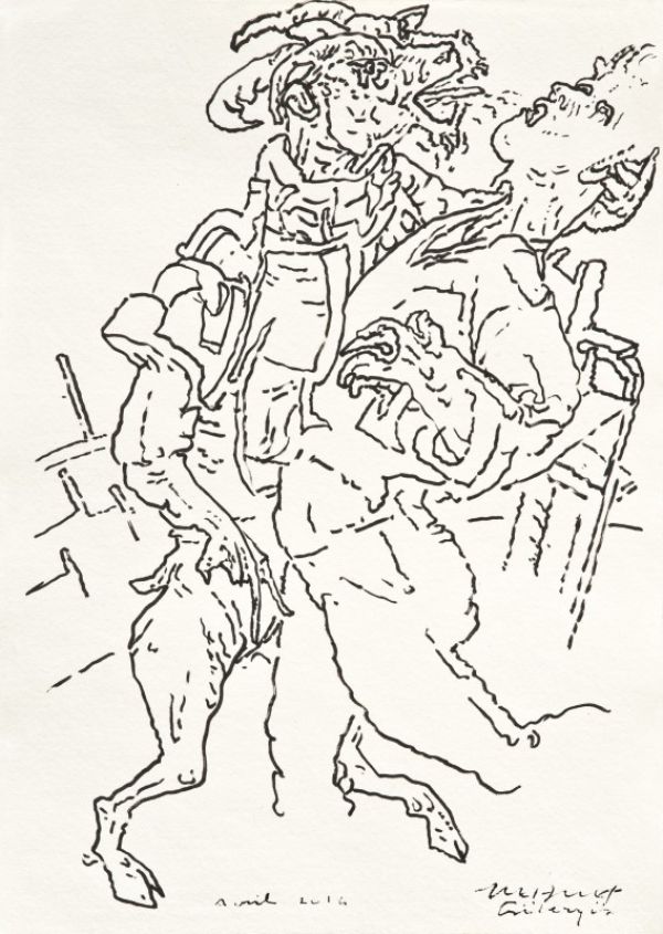 
                  Solutions Series-5, 2016, Ink on paper, 20.7 x 30 cm        