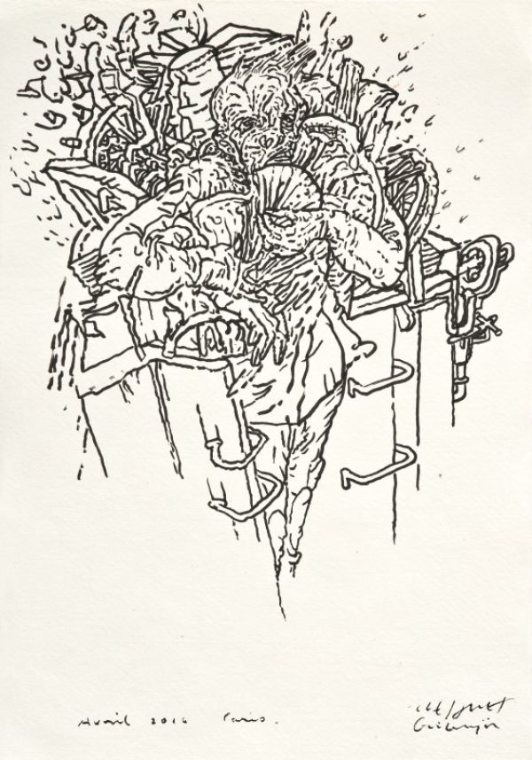 
                  Solutions Series-7, 2016, Ink on paper, 20.7 x 30 cm        