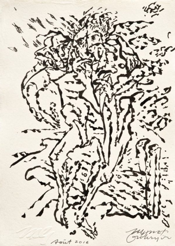 
                  Solutions Series-18, 2016, Ink on paper, 21 x 15 cm        