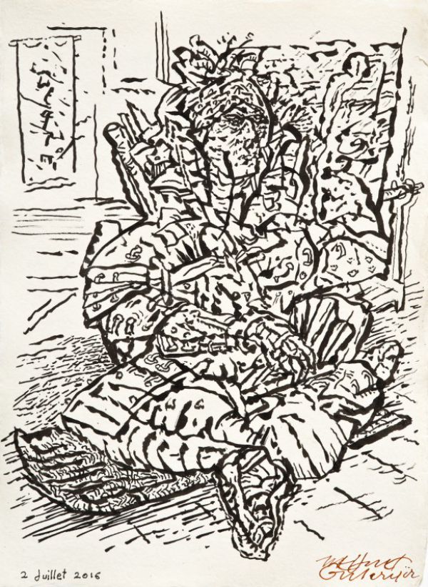 
                  Solutions Series-23, 2016, Ink on paper, 21 x 15 cm        