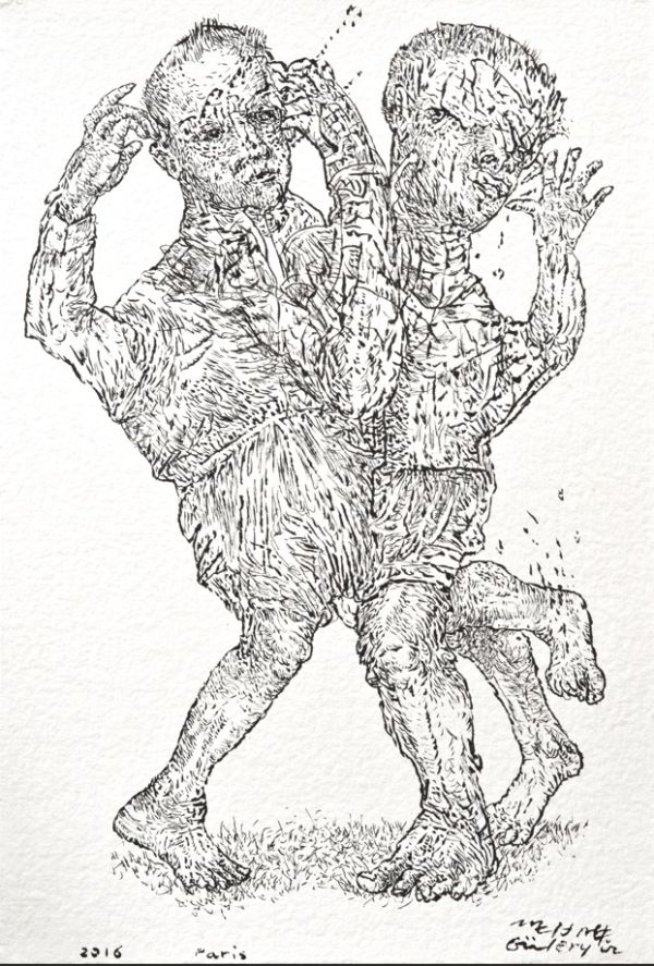 
                  Untitled, 2016, Ink on paper, 29 x 20 cm        