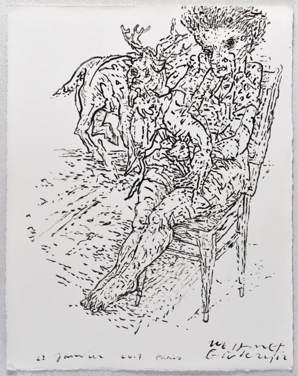 
                  Le Jardin des Plaintes / Dessin 43 / 27 Janvier 2017  Paris, 2017, Ink on paper, 32,5 x 25 cm        