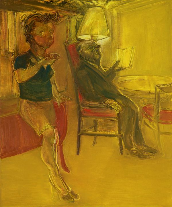 
                  Écoutes ça, 2018, Oil on canvas, 73 x 60 cm        