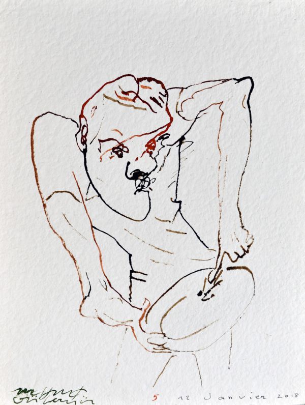 
                  The Garden of Complaints, 2018, Ecoline on Arches paper, 30 x 24,5 cm        