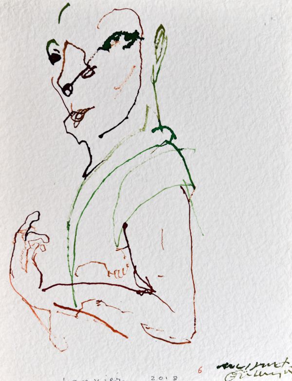 
                  The Garden of Complaints, 2018, Ecoline on Arches paper, 30 x 24,5 cm        