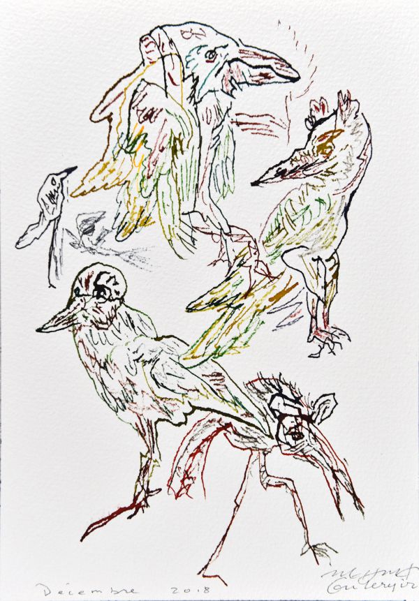 
                  The Garden of Complaints, 2018, Ecoline on Arches paper, 26 x 18 cm        