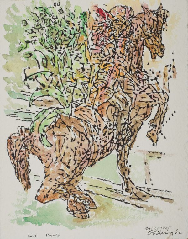 
                  Untitled, 2018, Ecoline on paper, 32 x 25 cm        