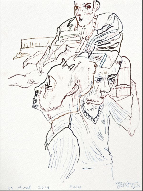 
                  23 Avril, 2019, Ecoline on paper, 31 x 23 cm        