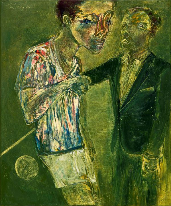 
                  10 Février 2019 Paris - Mi Temps, 2019, Oil on canvas, 46 x 38 cm        