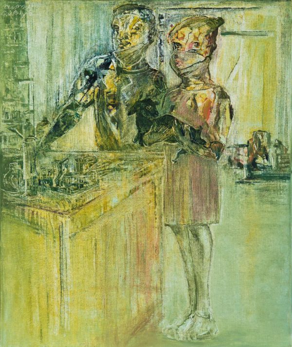 
                  20 Mars 2020 Paris -  Quotiden, 2020, Oil on canvas, 65 x 54 cm        